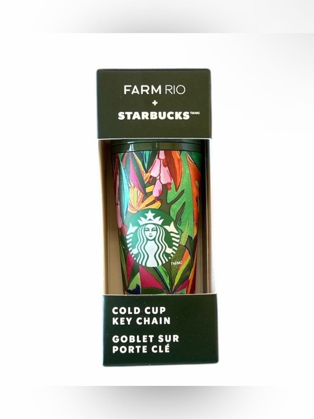 FARM Rio x Starbucks Banana Leaves Cold Cup Keychain NWT